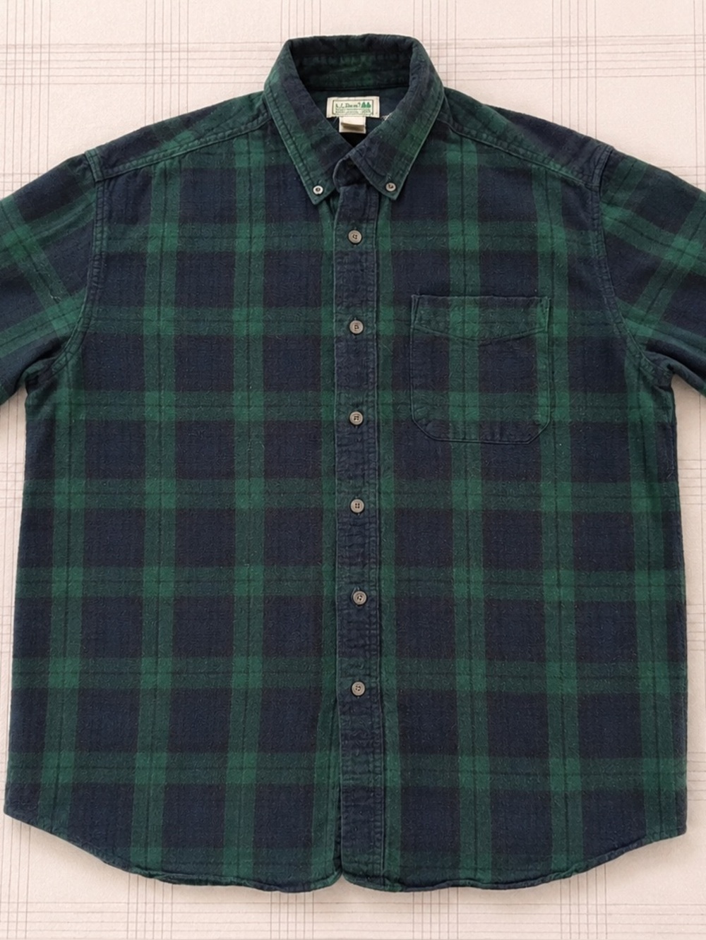 Vintage 90’s L.L.Bean Blackwatch Plaid Flannel Shirt Large